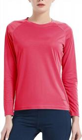 img 4 attached to Быстросохнущая легкая женская футболка для активного отдыха на природе с защитой от солнца UPF 50+ для бега, походов и тренировок.