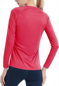 img 3 attached to Быстросохнущая легкая женская футболка для активного отдыха на природе с защитой от солнца UPF 50+ для бега, походов и тренировок.