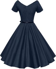 img 3 attached to 👗 Oyza9Pe Women's Vintage Shirtwaist Skaters Dress - Women's Clothing