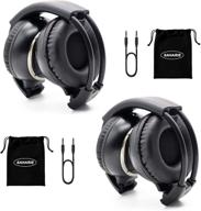 🎧 high-quality 2 pack of foldable ir headphones for car dvd, universal wireless entertainment system logo