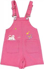 img 2 attached to Colorful Tie-Dye Bib Overalls For Little And Big Girls - 3-10T Jumpsuit & Rompers Shortalls Suspender Shorts Jeans Pants