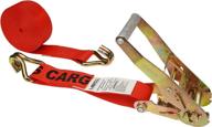 🔒 us cargo control ratchet straps - 2 inch x 27 foot red ratchet strap with double j hooks - dependable tiedown wire hook cargo strap логотип