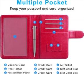 img 1 attached to Hot Pink ACdream Passport & Vaccine Card Holder Combo - RFID Blocking Travel Documents Organizer Protector