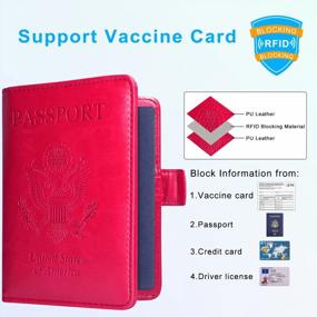 img 2 attached to Hot Pink ACdream Passport & Vaccine Card Holder Combo - RFID Blocking Travel Documents Organizer Protector