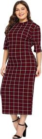 img 2 attached to Floerns Womens Gingham Bodycon Business Women's Clothing - Dresses