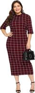 floerns womens gingham bodycon business women's clothing - dresses logo