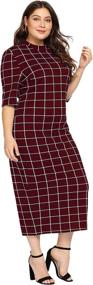 img 1 attached to Floerns Womens Gingham Bodycon Business Women's Clothing - Dresses