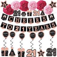 🎉 21st birthday decorations for her: celebrate 21 years with rose gold glitter banner and more! логотип