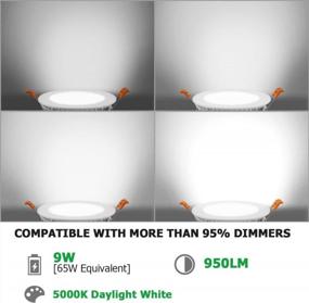 img 1 attached to 12PK 4" Dimmable LED Recessed Lighting Downlight (65W Equivalent) - ETL Listed, 5000K Daylight White