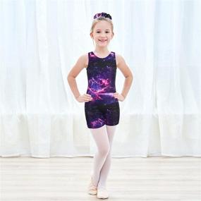 img 3 attached to JESKIDS Gymnastics Leotards & Biketards with Scrunchie | Girls' Activewear