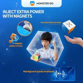 img 1 attached to Monster Go Magnetic 3X3 Speed Cube: Premium Package Learning Series Puzzle Toy For Beginner Kids