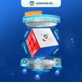 img 2 attached to Monster Go Magnetic 3X3 Speed ​​Cube: Премиум-упаковка, обучающая серия, игрушка-головоломка для начинающих детей