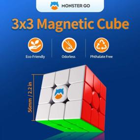img 3 attached to Monster Go Magnetic 3X3 Speed ​​Cube: Премиум-упаковка, обучающая серия, игрушка-головоломка для начинающих детей