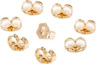 secure your stud earrings with cooljoy 14k gold ear locking backs - set of 8 pieces logo