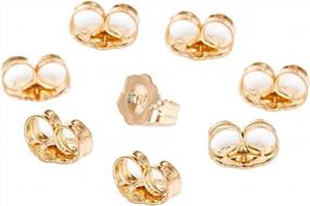 img 2 attached to Secure Your Stud Earrings With COOLJOY 14K Gold Ear Locking Backs - Set Of 8 Pieces