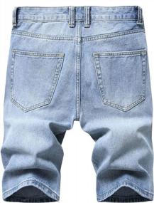 img 3 attached to Men'S Ripped Distressed Denim Shorts - Slim Fit Holes By Enrica