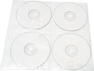 📀 25-pack 8 disc cd dvd poly sleeves for oversized binders - 200 disc capacity (white) logo