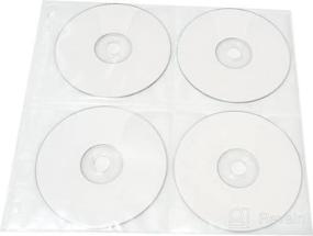 img 2 attached to 📀 25-Pack 8 Disc CD DVD Poly Sleeves for Oversized Binders - 200 Disc Capacity (White)