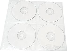 img 3 attached to 📀 25-Pack 8 Disc CD DVD Poly Sleeves for Oversized Binders - 200 Disc Capacity (White)