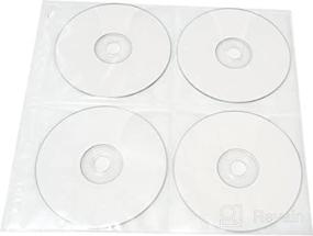 img 1 attached to 📀 25-Pack 8 Disc CD DVD Poly Sleeves for Oversized Binders - 200 Disc Capacity (White)