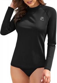 img 1 attached to Womens UV UPF 50+ Sun Protection Long Sleeve Rash Guard Swim Top - Holipick Swimsuit Shirt (Top Only)