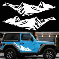 🏔️ 2pcs 31.8'' mountains stickers decal for car body door side auto snow - mountain graphic vinyl decals decoration for suv truck off-road vehicles - long size stickers accessories (white) логотип