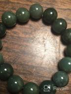 img 1 attached to NW 1776 Natural Authentic Jade Beaded 💎 Elastic Bracelet for Good Fortune, Courage, Luck, and Wealth review by John Mahfood