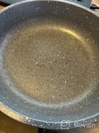 img 1 attached to Nonstick Frying Pan Skillet With Swiss Granite Coating And Lid, Healthy Cookware Chef'S Pan With Glass Cover, PFOA Free (11 Inches) review by Dino Wilson
