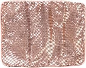 img 1 attached to Rose Gold Travel Jewelry Organizer Roll Bag With Aluminum Metal Mesh And Soft Silk Lining