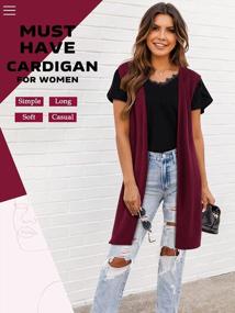 img 2 attached to ZXZY Women Casual Sleeveless Open Front Tunic Vest Long Cardigan Tops Coat