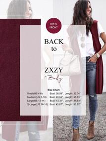 img 1 attached to ZXZY Women Casual Sleeveless Open Front Tunic Vest Long Cardigan Tops Coat