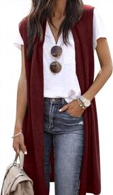 img 4 attached to ZXZY Women Casual Sleeveless Open Front Tunic Vest Long Cardigan Tops Coat