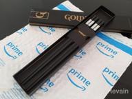 img 1 attached to Goldage Hourglass Fiberglass Chopsticks - Dishwasher-Safe (2 Pairs - Gold) review by Ken Pinell