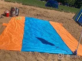 img 7 attached to ZonLi Extra Large 10' X 9' Beach Blanket Sandproof For 5-10 Adults, Waterproof Quick Drying Picnic Mat With 6 Stakes & 4 Pockets (Grey)