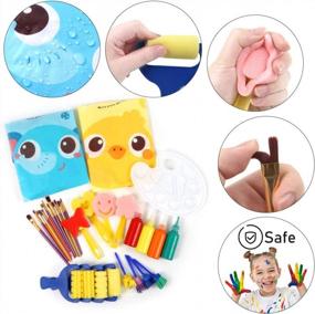 img 2 attached to 34PCS BigOtters Washable Finger Paint Set - Early Learning Kids Home Activity School Prizes Art Party Supplies!
