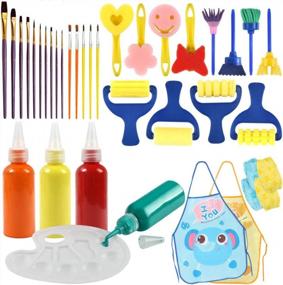 img 4 attached to 34PCS BigOtters Washable Finger Paint Set - Early Learning Kids Home Activity School Prizes Art Party Supplies!