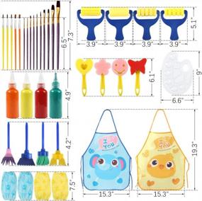 img 3 attached to 34PCS BigOtters Washable Finger Paint Set - Early Learning Kids Home Activity School Prizes Art Party Supplies!