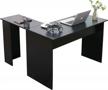 dark brown 44x58 inch modern l shaped corner computer desk gaming writing workstation for home office small space logo