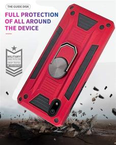 img 3 attached to 🔴 Tznzxm for ZTE ZMax 10 / Z6250 Ring Case - Military Grade Shockproof Case with Metal Ring Grip and Magnetic Car Mount - Red