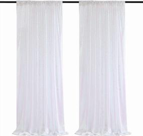 img 4 attached to White Iridescent Sequin Backdrop 2 Panels 2FTx8FT Unicorn Backdrop Curtains Glitter Party Backdrop For Girls Birthday Decorations