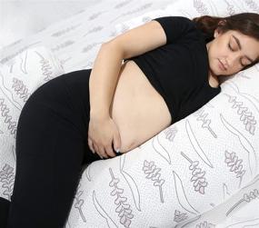 img 1 attached to 🤰 Sleep Touch Lavender Luxury Pregnancy Pillow - C Shaped Maternity Body Pillow for Better Sleep - Bamboo Cooling Cover - Side Sleeper and Cuddle Support - GreenGuard Certified