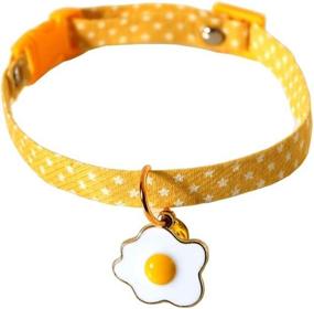 img 3 attached to 🐱 Stylish Entaifeng Cat Collar with Bell Pendant - Adorable Bow Tie for Small Dogs - Charming Accessories for Teacup Chihuahua Yorkie - Adjustable and Cute Costume Outfits - Specially Designed for Pet Girls - Comes with Poached Egg Design