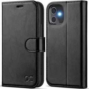 img 4 attached to IPhone 12 Mini Wallet Case PU Leather Flip Folio Card Holders RFID Blocking Kickstand Shockproof TPU Inner Shell Phone Cover 5.4 Inch Black