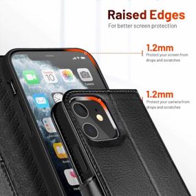 img 1 attached to IPhone 12 Mini Wallet Case PU Leather Flip Folio Card Holders RFID Blocking Kickstand Shockproof TPU Inner Shell Phone Cover 5.4 Inch Black