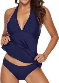 img 3 attached to AnnJo Swimsuit Backless Flyaway Tankini Women's Clothing : Swimsuits & Cover Ups