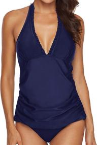 img 4 attached to AnnJo Swimsuit Backless Flyaway Tankini Women's Clothing : Swimsuits & Cover Ups