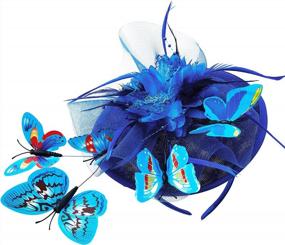 img 3 attached to Coucoland Fascinators Hat Tea Party Pillbox Hat Butterfly Fascinator Headband For Kentucky Derby