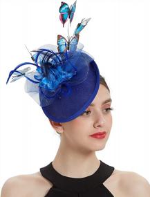 img 4 attached to Coucoland Fascinators Hat Tea Party Pillbox Hat Butterfly Fascinator Headband For Kentucky Derby