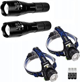 img 4 attached to 2 Pack Military Grade 3000 Lumen Flashlight And 2 Pack LED Headlamp Bundle