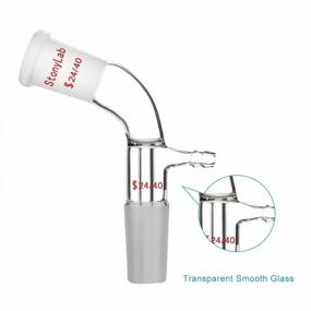 img 1 attached to StonyLab Glass Vacuum Adapter: 105° Bent, Short Stem With 24/40 Joints For Effective Take-Off